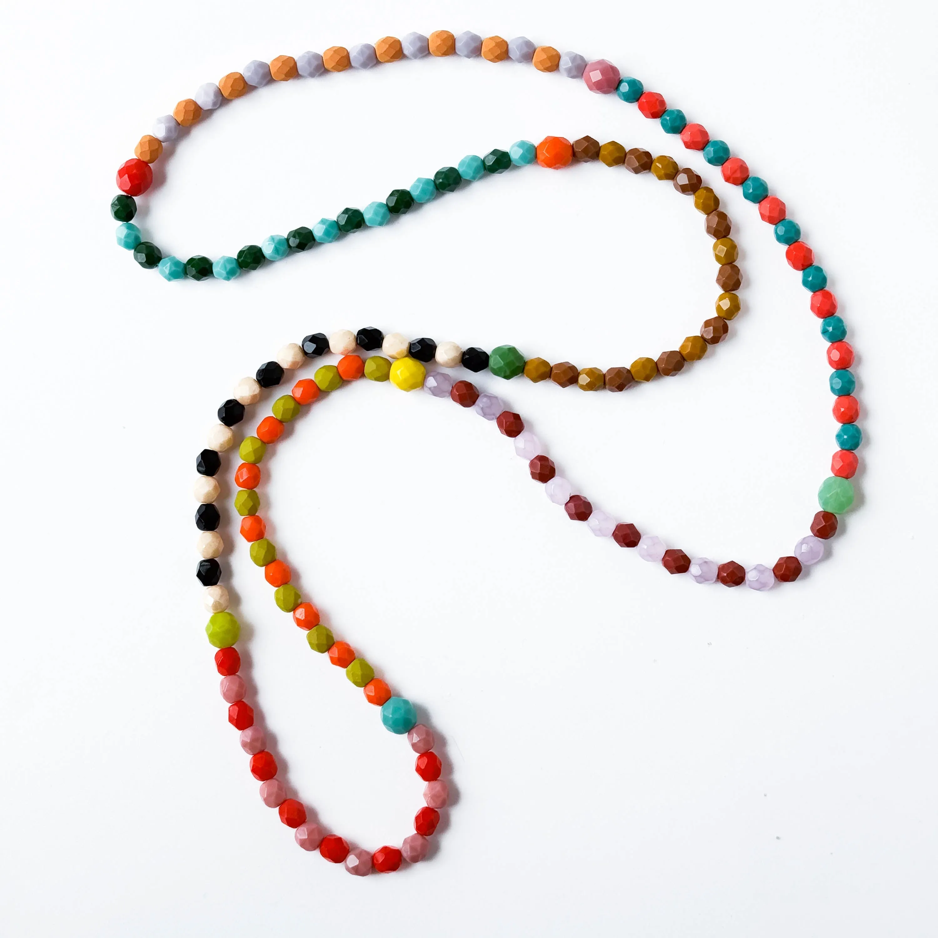 Long Colorful Bead Necklace - WS