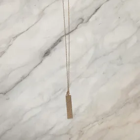 Long Textured Bar Necklace