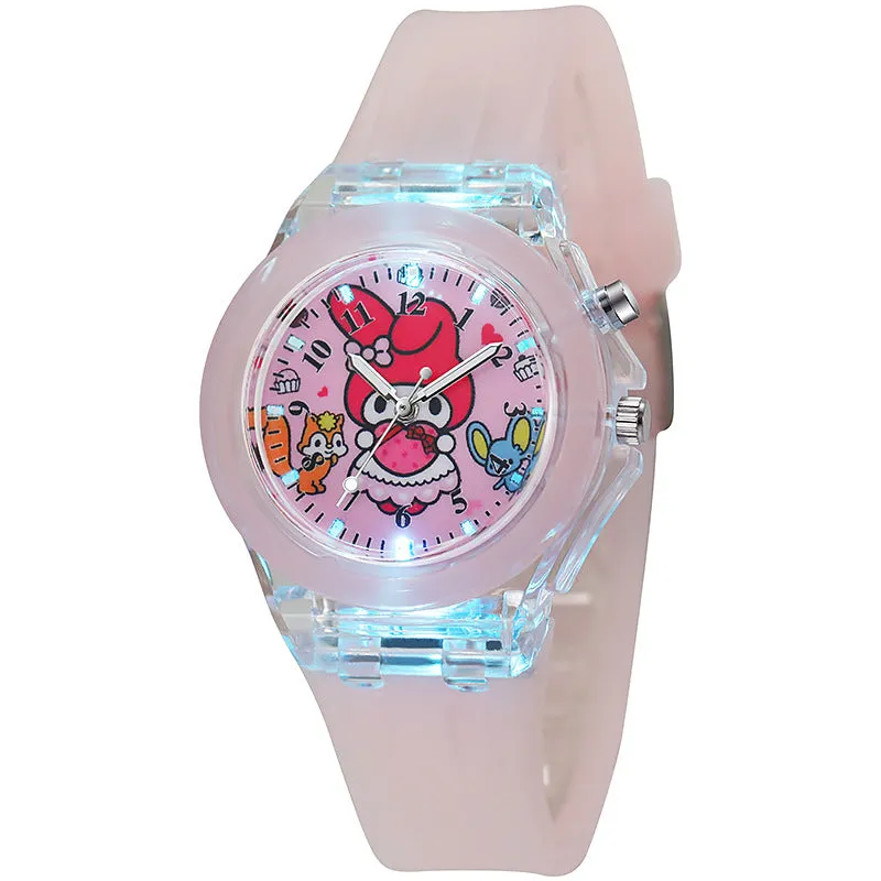 Luminous Glow Student Children Watch Cute Cartoon Silicone LED Watch Watch