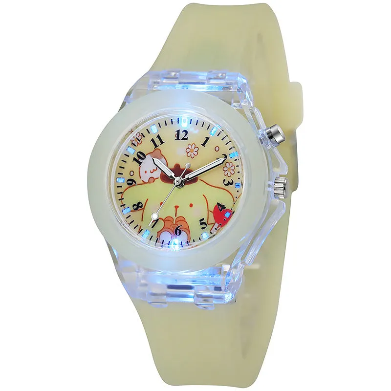 Luminous Glow Student Children Watch Cute Cartoon Silicone LED Watch Watch