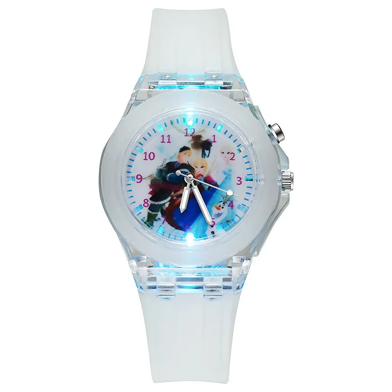 Luminous Glow Student Children Watch Cute Cartoon Silicone LED Watch Watch