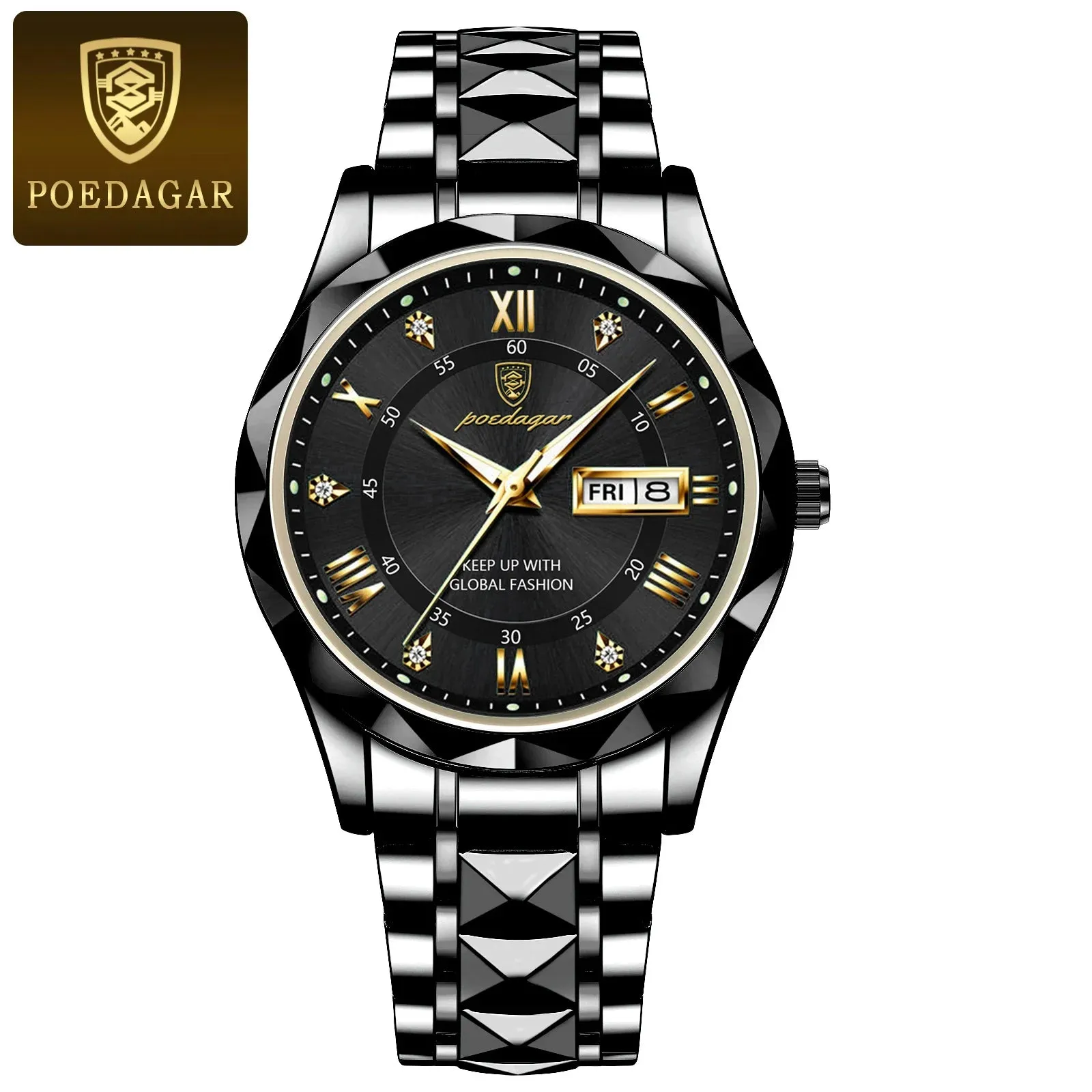 Luxury Waterproof Poedagar Wristwatch – Stylish & Durable