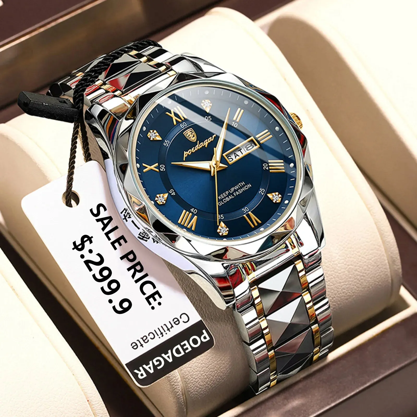 Luxury Waterproof Poedagar Wristwatch – Stylish & Durable