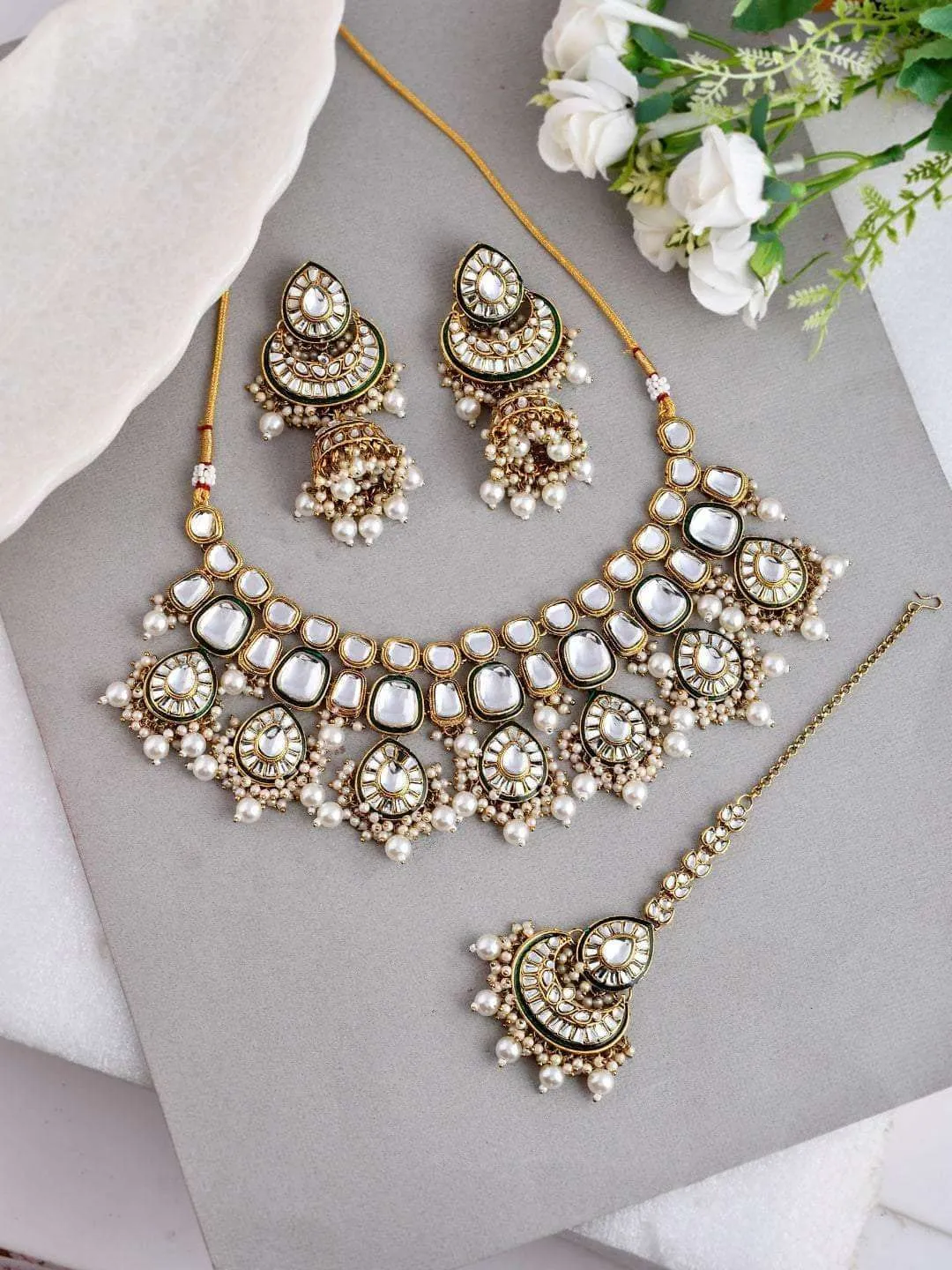 Majestic Kundan Studded Cheed Set