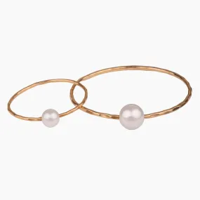 Mama & Me White Pearl Bangle Set