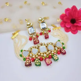 Mehram Multicolour Kundan Choker Set