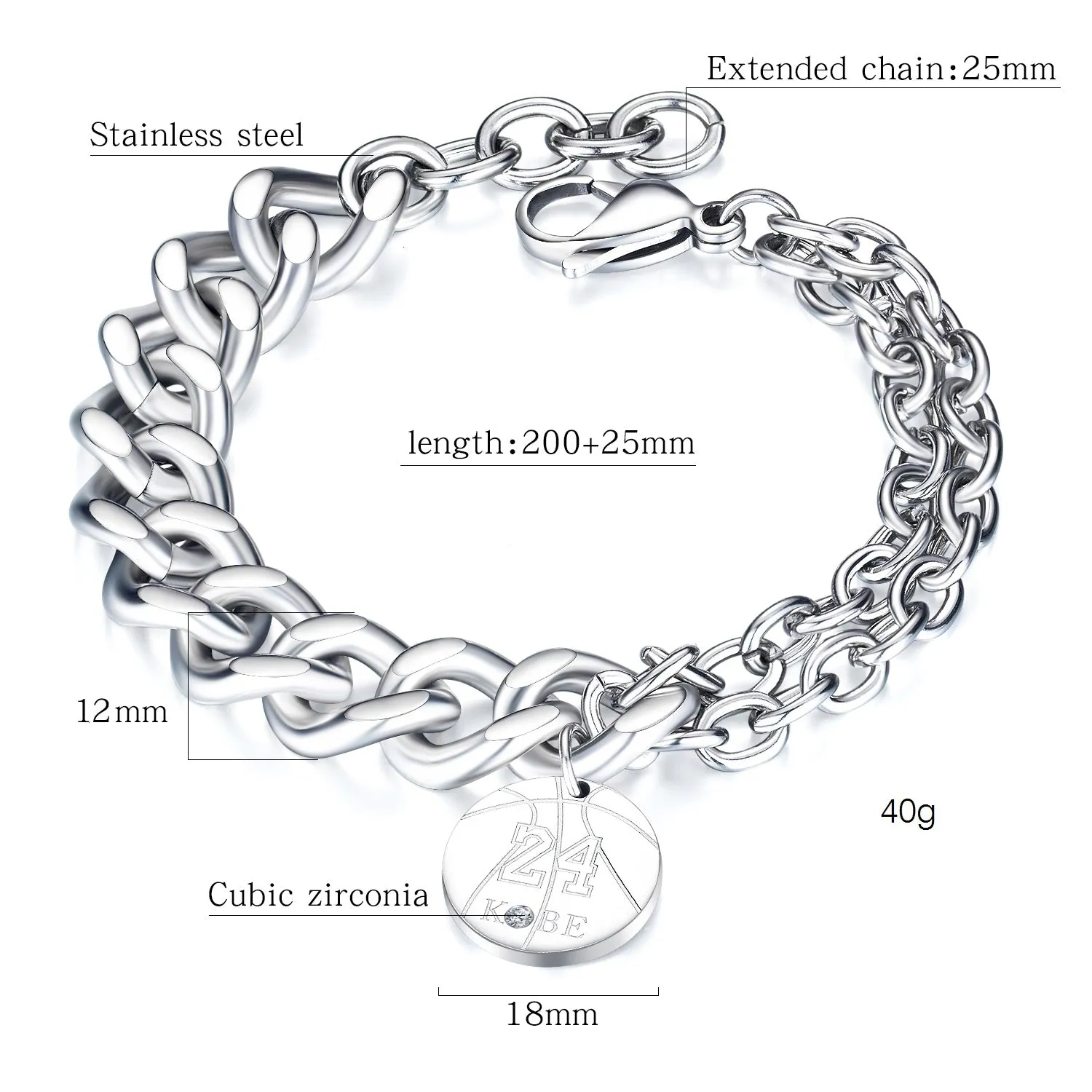 Men's Fashion 24 Kobe Bracelet