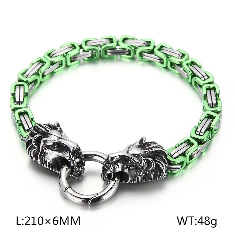 Men's Personalized Emperor Chain Bracelet with Lion Head in Titanium Steel - Stylish Cross-Border Accessory