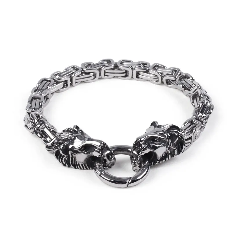 Men's Personalized Emperor Chain Bracelet with Lion Head in Titanium Steel - Stylish Cross-Border Accessory