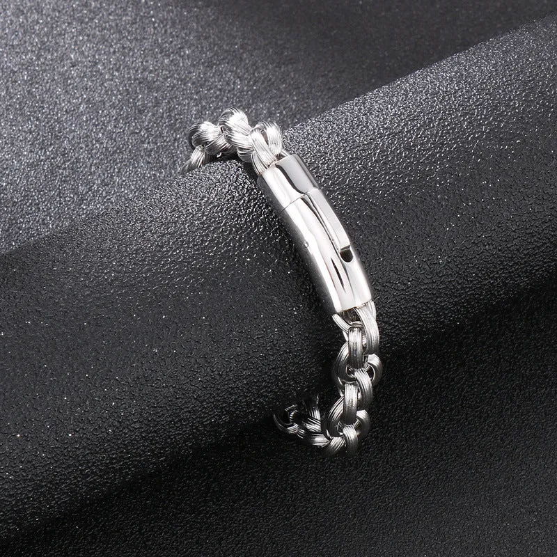 Men's Punk Style Personalized Titanium Steel Bracelet - European American Fashion