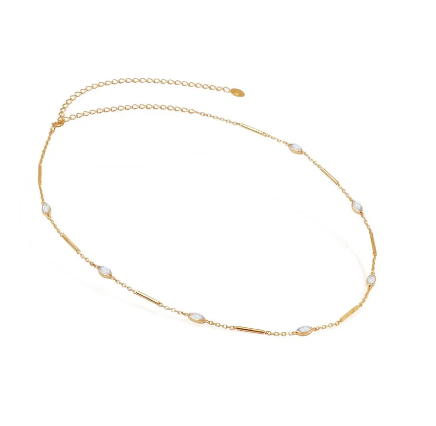 Mila Gold Rainbow Moonstone Choker