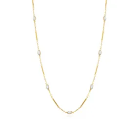 Mila Gold Rainbow Moonstone Choker