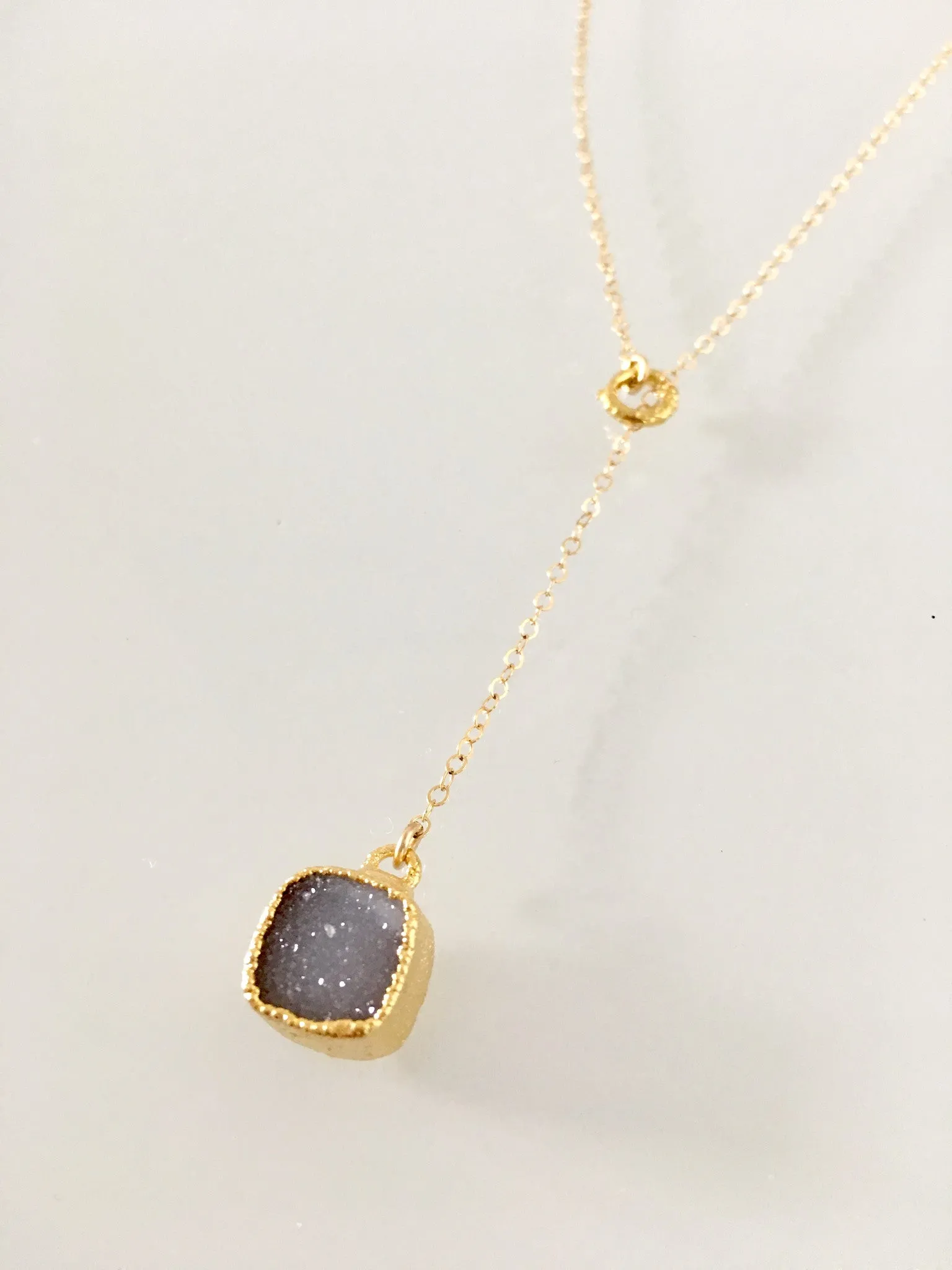 Mini Druzy Lariat