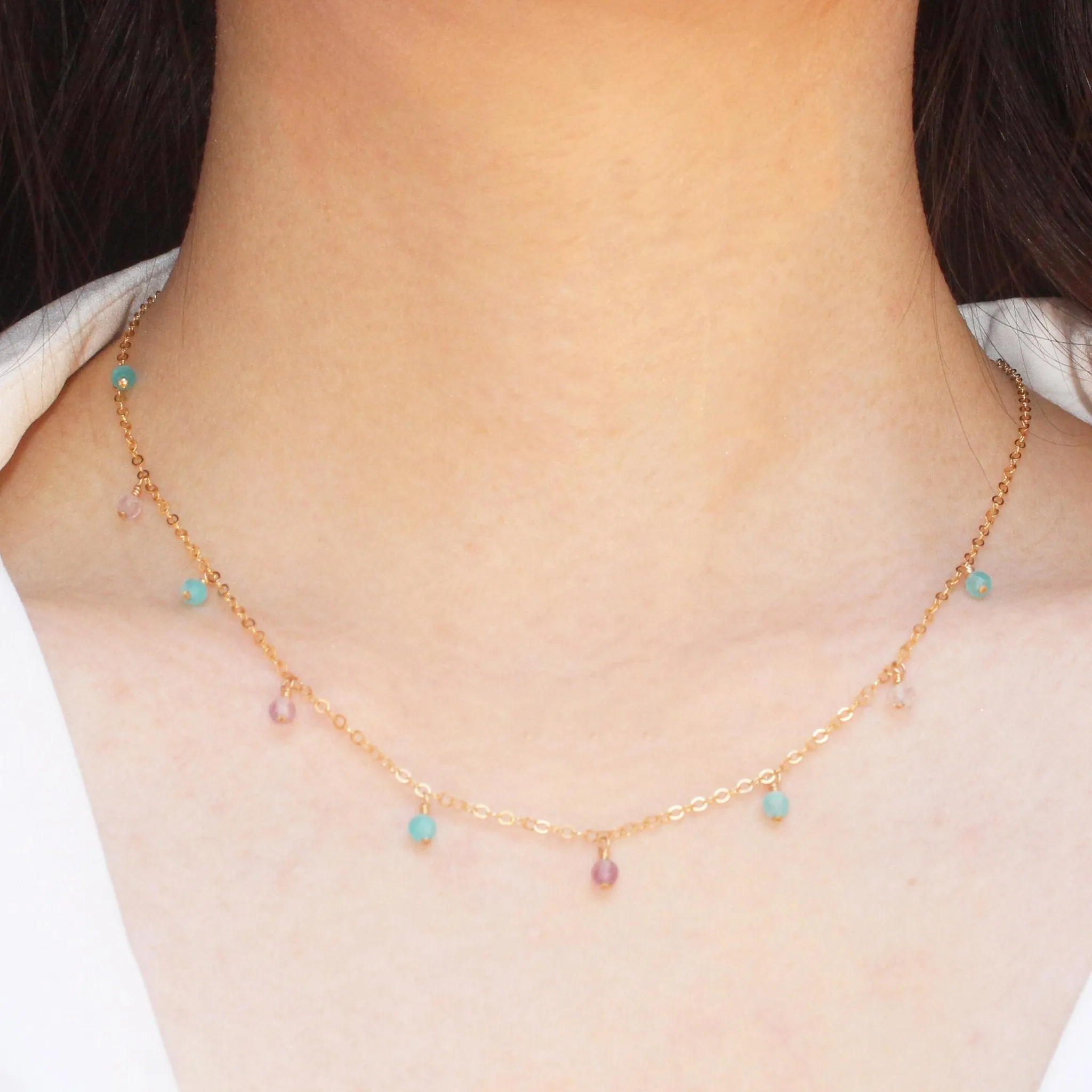 MiniDot Necklace: Pastel Color