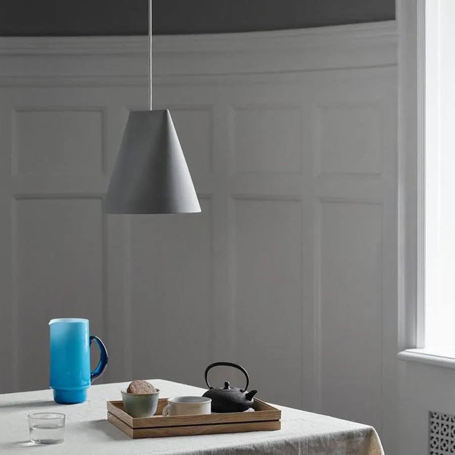 Moebe Ceramic Pendant Wide - Light Grey