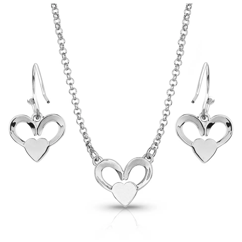 Montana Silversmith Horseshoes on My Heart Opal Jewelry Set