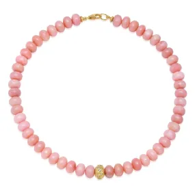 Moonscape Pink Opal   Diamond Necklace