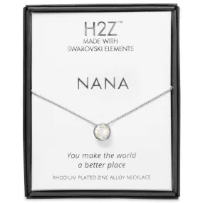 Nana White Opal 16" - 17.5" Rhodium Necklace