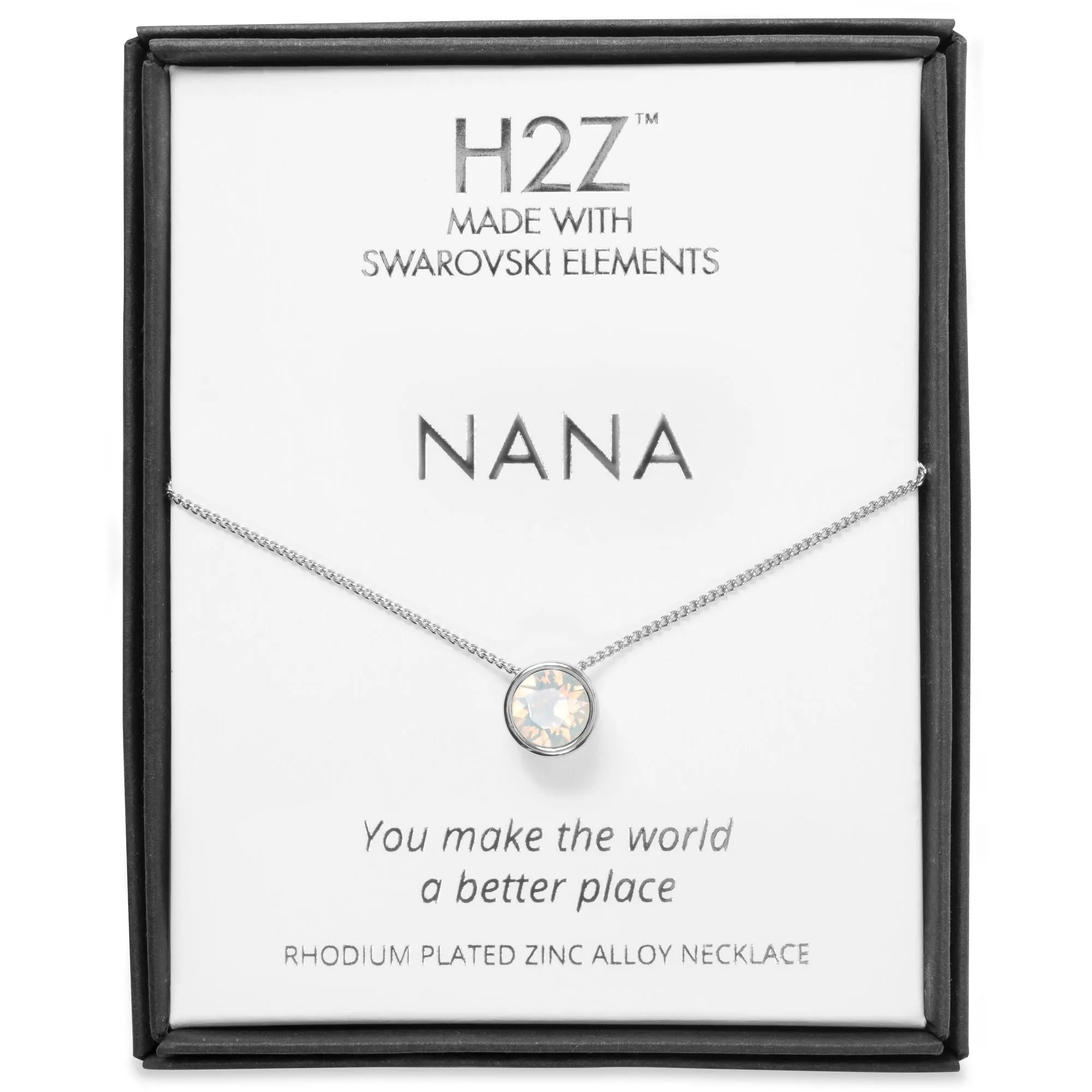 Nana White Opal 16" - 17.5" Rhodium Necklace