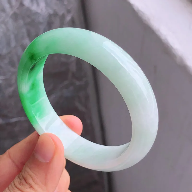 Natural Jade Bangle Jadeite Bangle Internal Diameter 55.1mm NBE097