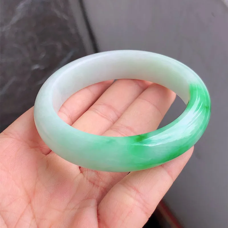 Natural Jade Bangle Jadeite Bangle Internal Diameter 55.1mm NBE097