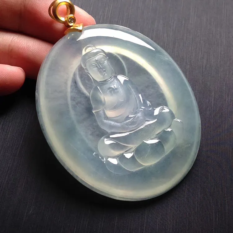 Natural Jade Pendant Jadeite Buddha Pendant PT379