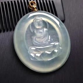 Natural Jade Pendant Jadeite Buddha Pendant PT379