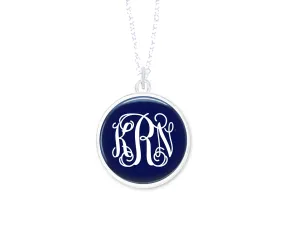 Navy Monogram Necklace