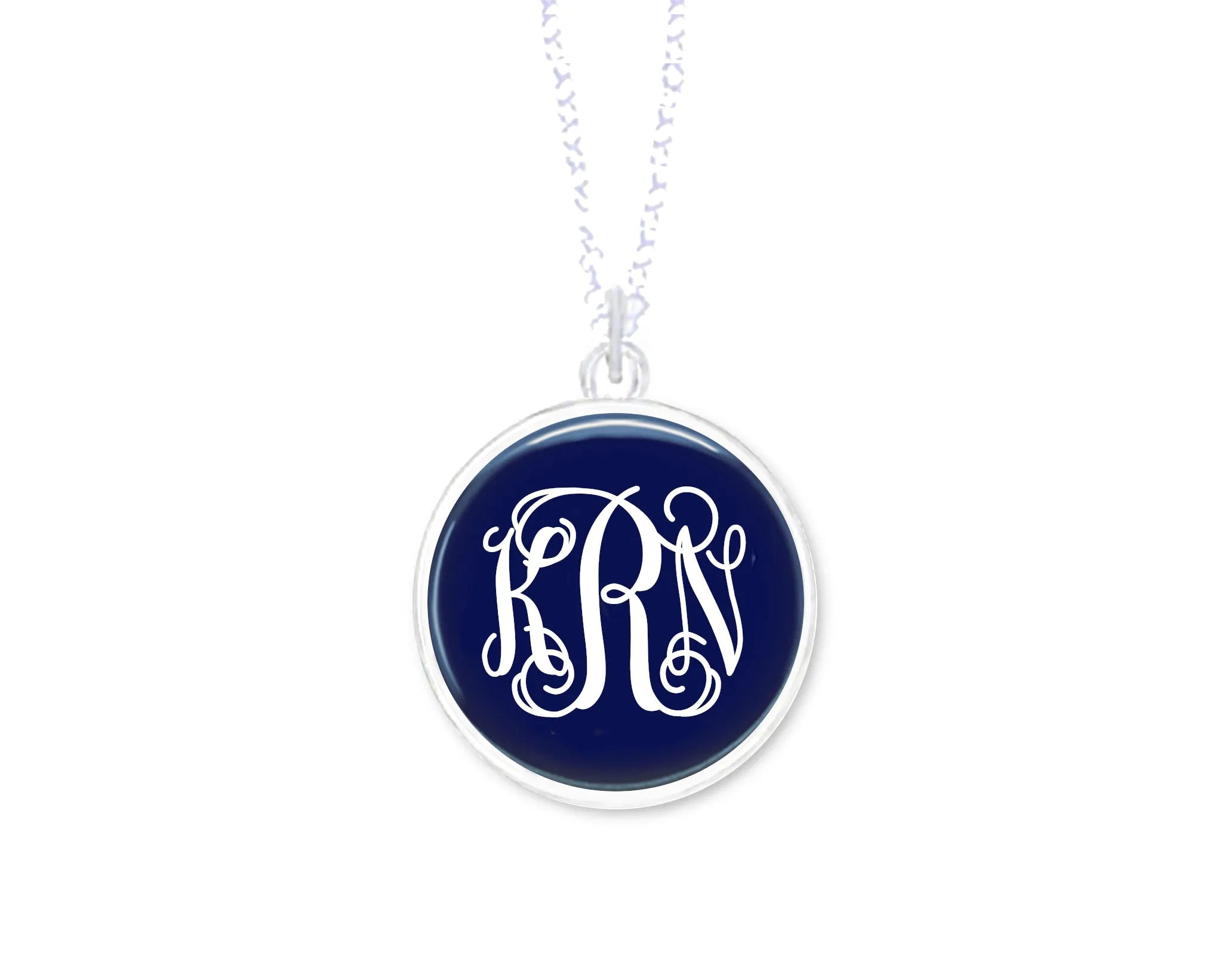 Navy Monogram Necklace