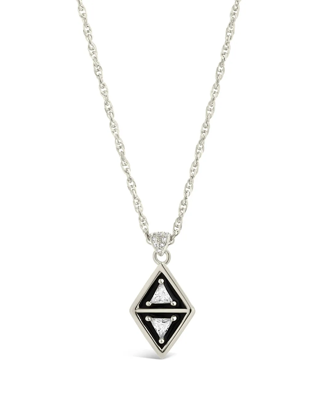 Nerezza CZ & Enamel Pendant Necklace