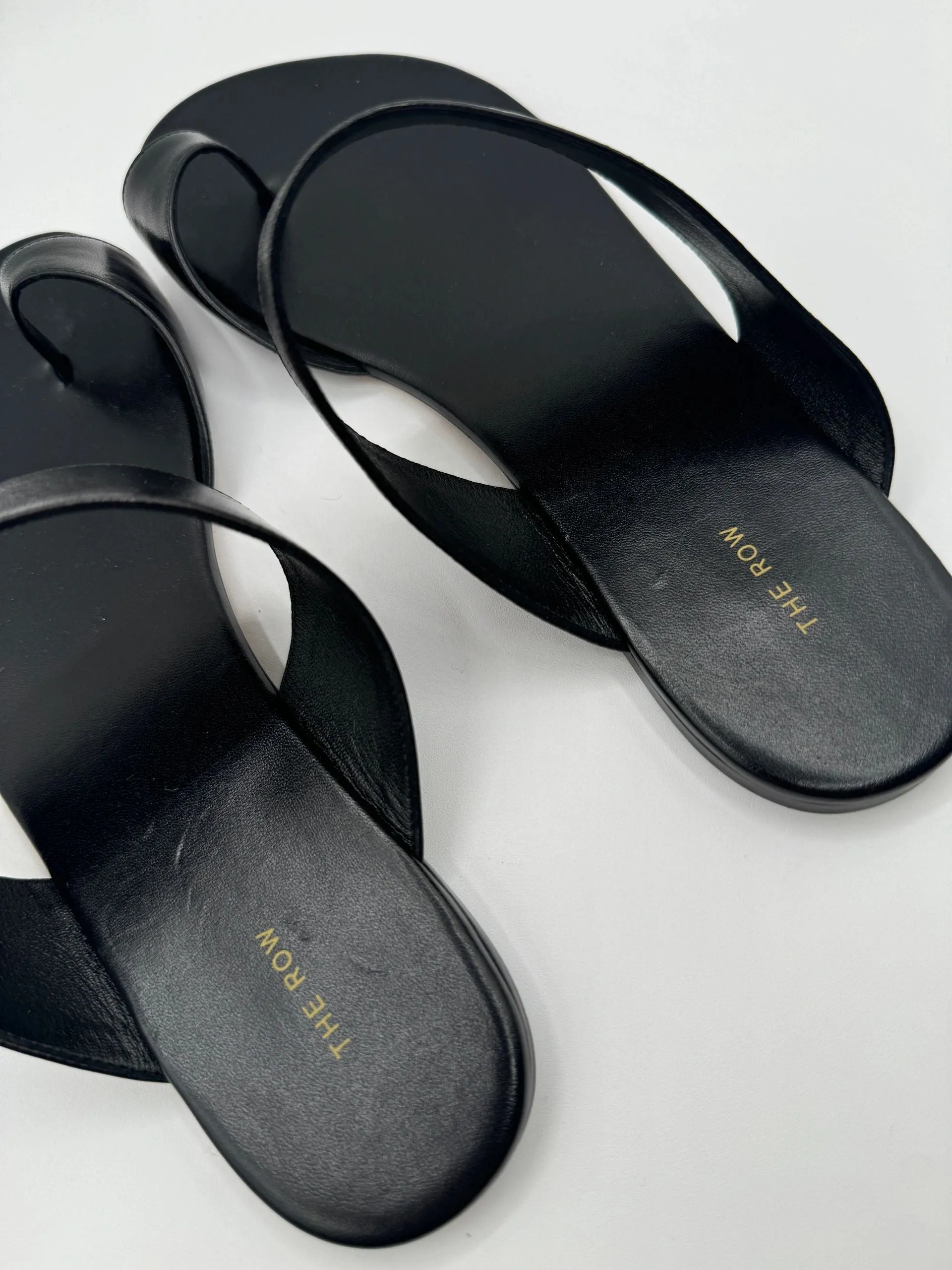 *NEW* The Row Infradito Flat Leather Toe-Strap Slide Sandals