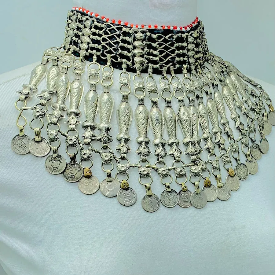 Nomadic Gypsy Necklace With Fish Motifs and Coins