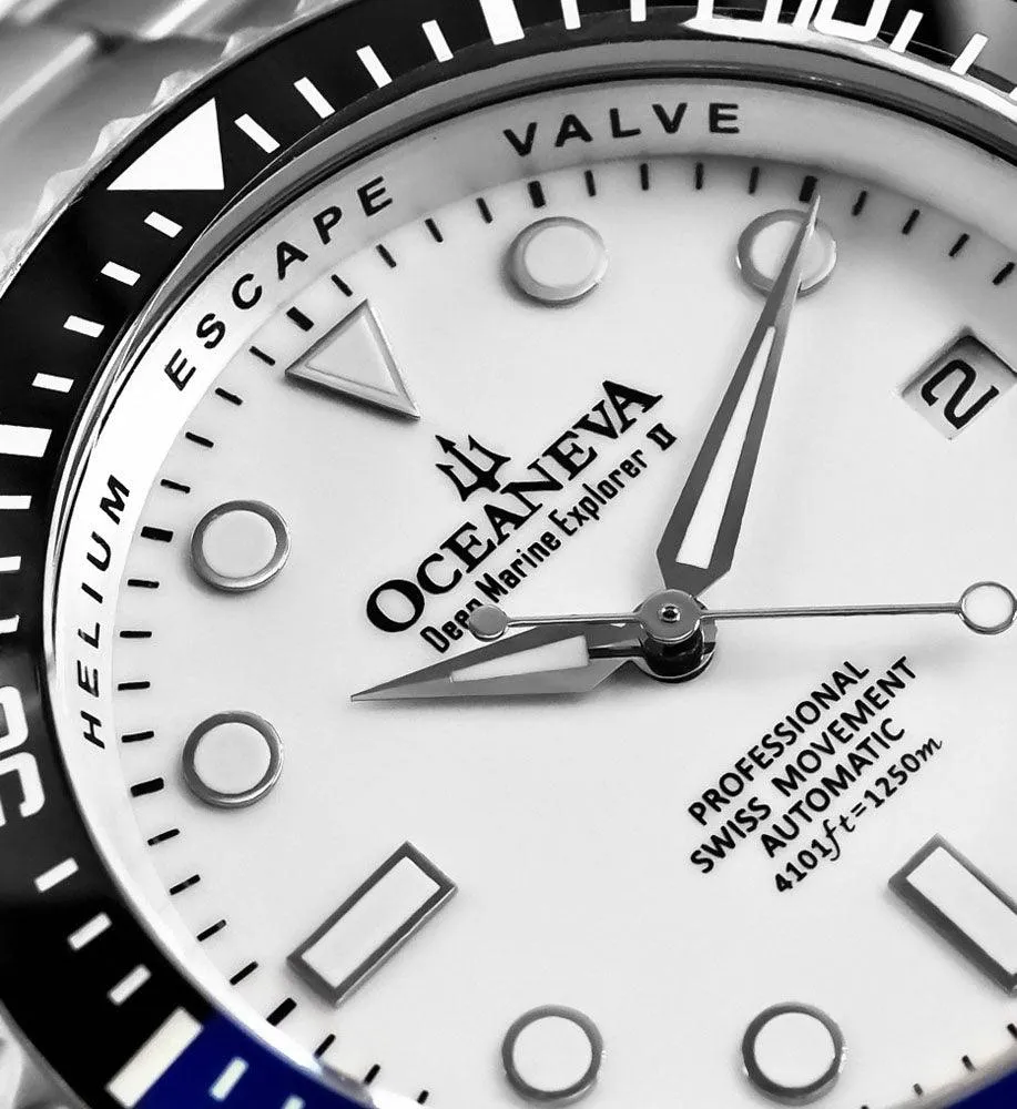 Oceaneva Deep Marine Explorer II Titanium Watch with White Dial