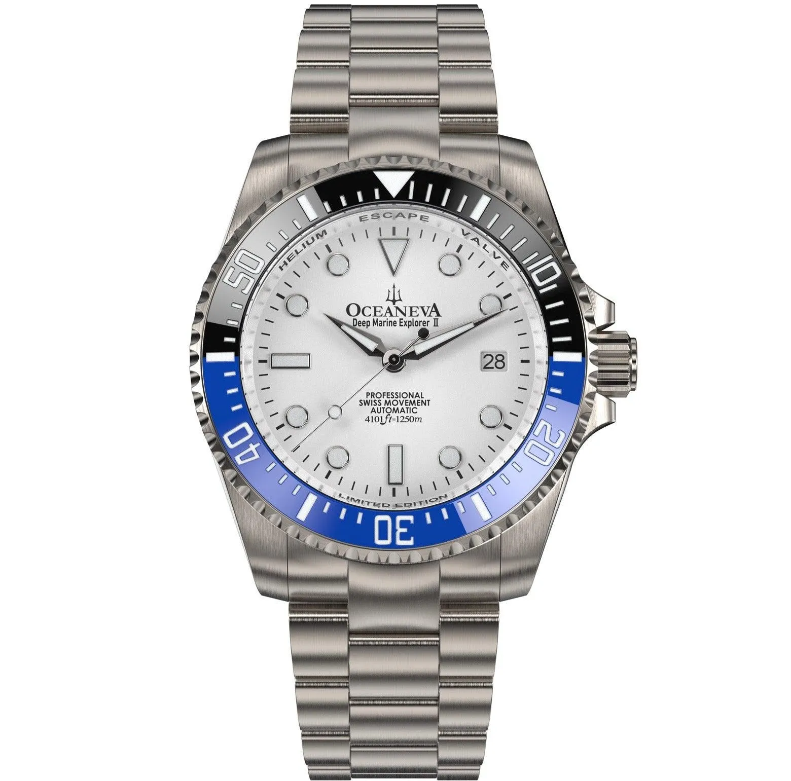 Oceaneva Deep Marine Explorer II Titanium Watch with White Dial