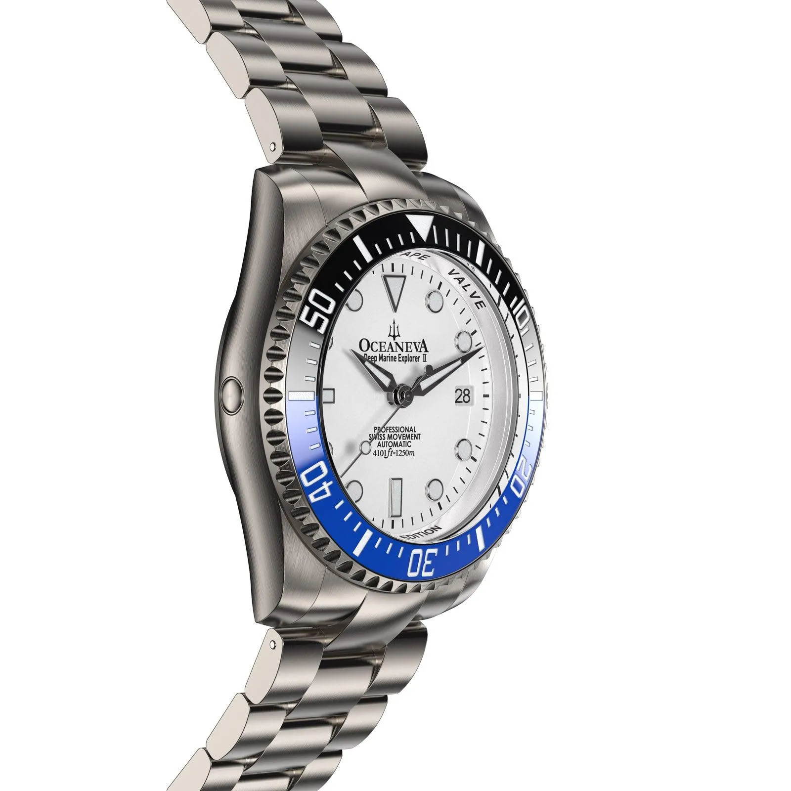 Oceaneva Deep Marine Explorer II Titanium Watch with White Dial