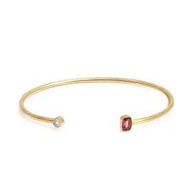 October Opal Birthstone Bangle - Yellow Gold