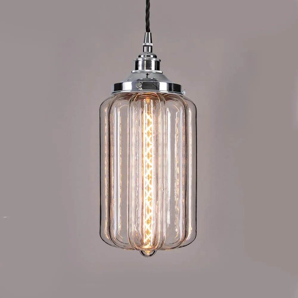 Old School Electric Ellington Pendant Light, Clear Glass