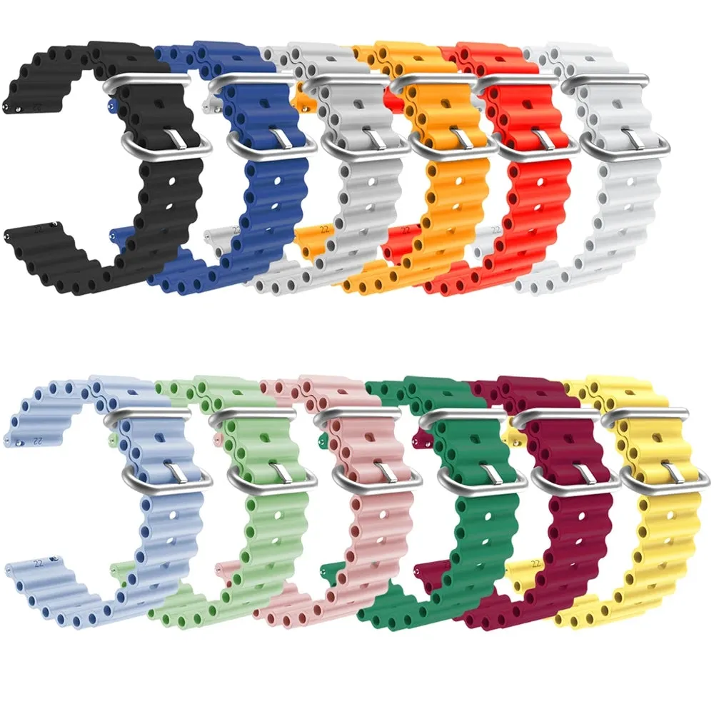 Olympic 22mm Range compatible Silicone Ocean Bands Watch Straps