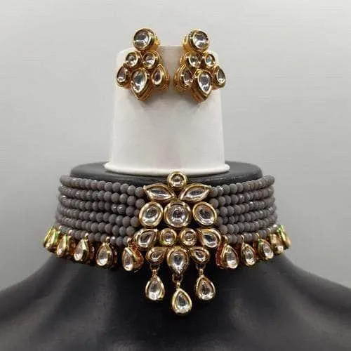 Onex Kundan Choker Necklace Set With Drops