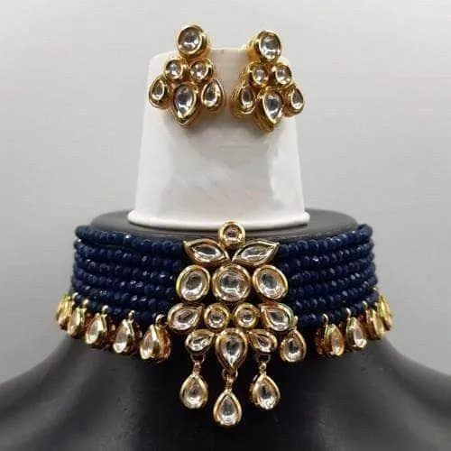 Onex Kundan Choker Necklace Set With Drops