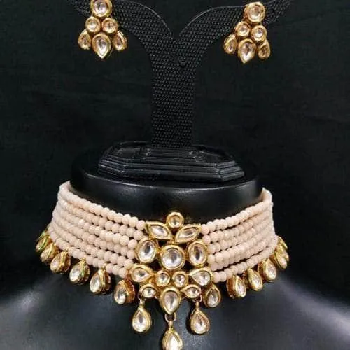 Onex Kundan Choker Necklace Set With Drops