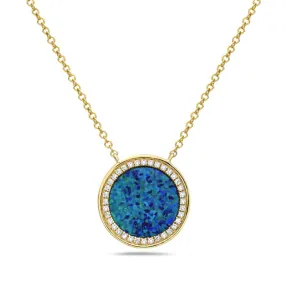 Opal and Diamond Pendant Necklace