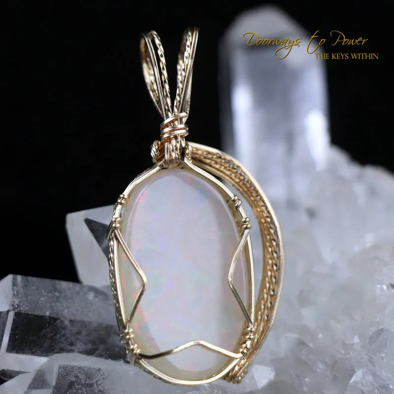 Opal Crystal Pendant 14k