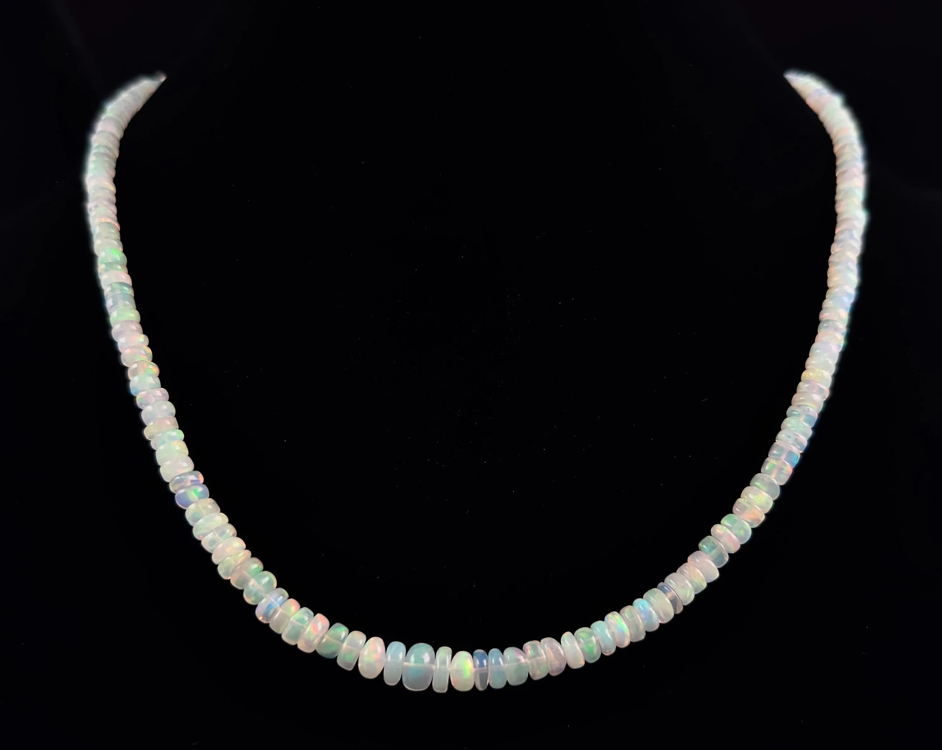 Opal Necklace - Genuine Opal Beaded Crystal Necklace from Ethiopia, 54057