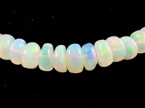 Opal Necklace - Genuine Opal Rondelle Bead Crystal Necklace from Ethiopia, 54066