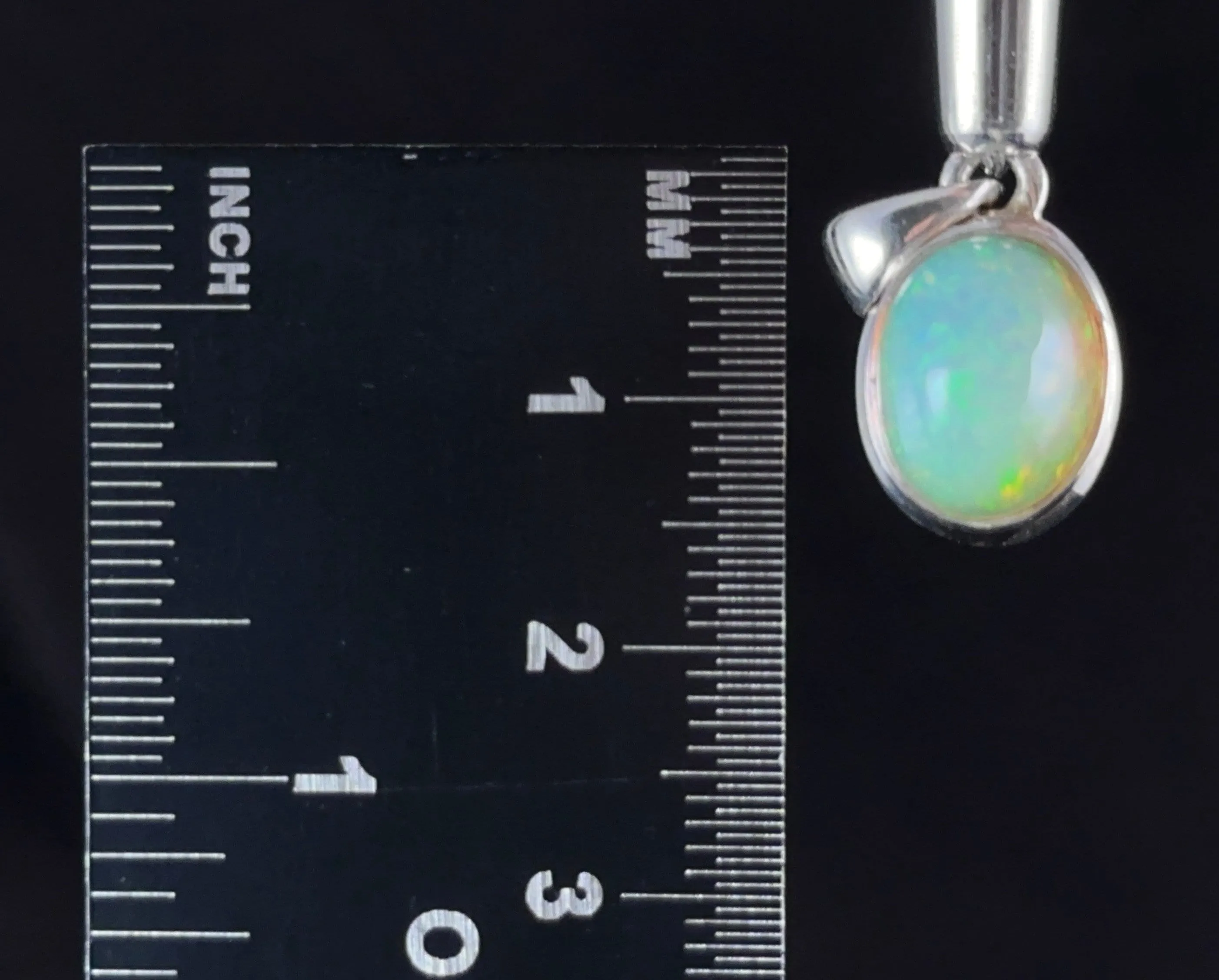 OPAL Pendant - Pinfire, Sterling Silver - Birthstone Jewelry, Opal Cabochon Necklace, Welo Opal, 54386