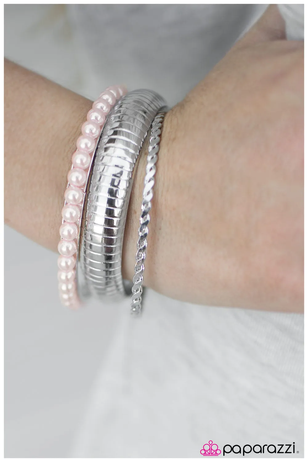 Open Door Jewelry - Crazy Little Thing Called Love - Pink Bracelet - Paparazzi Accessories