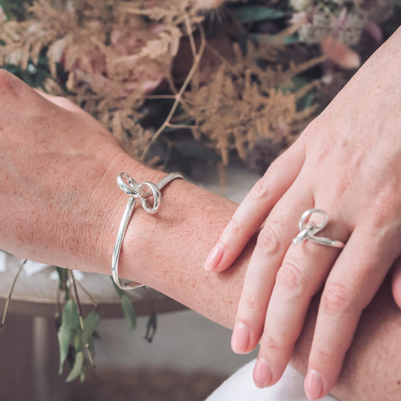 Open Knot Silver Cuff