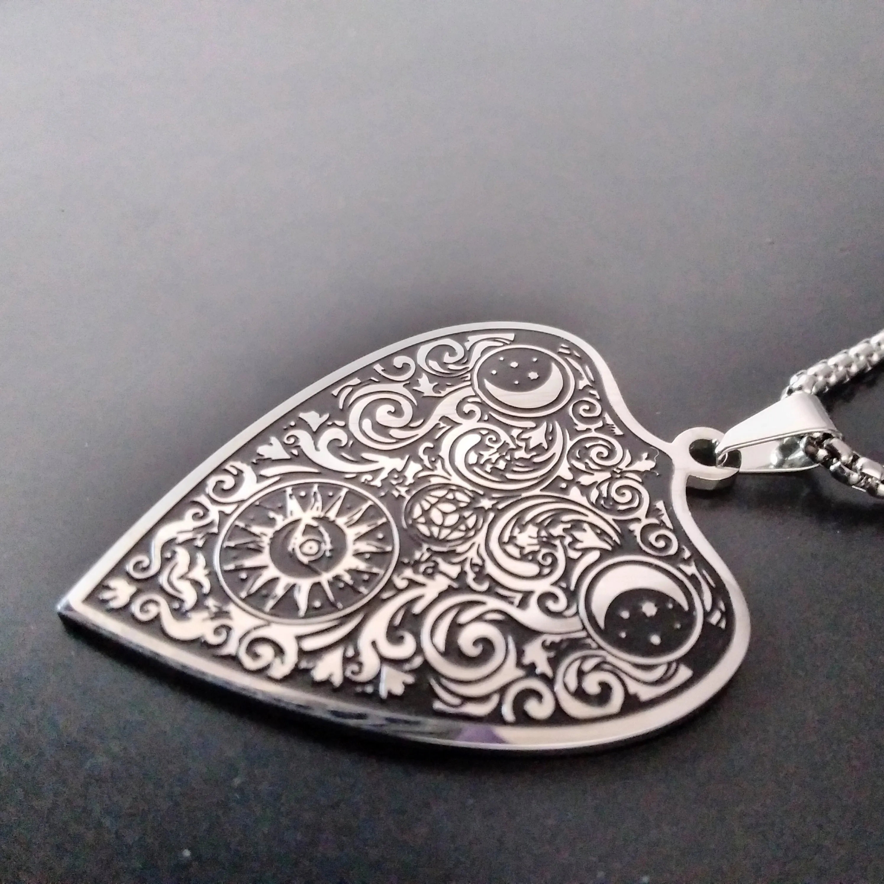 Ouija Necklace Silver Planchette