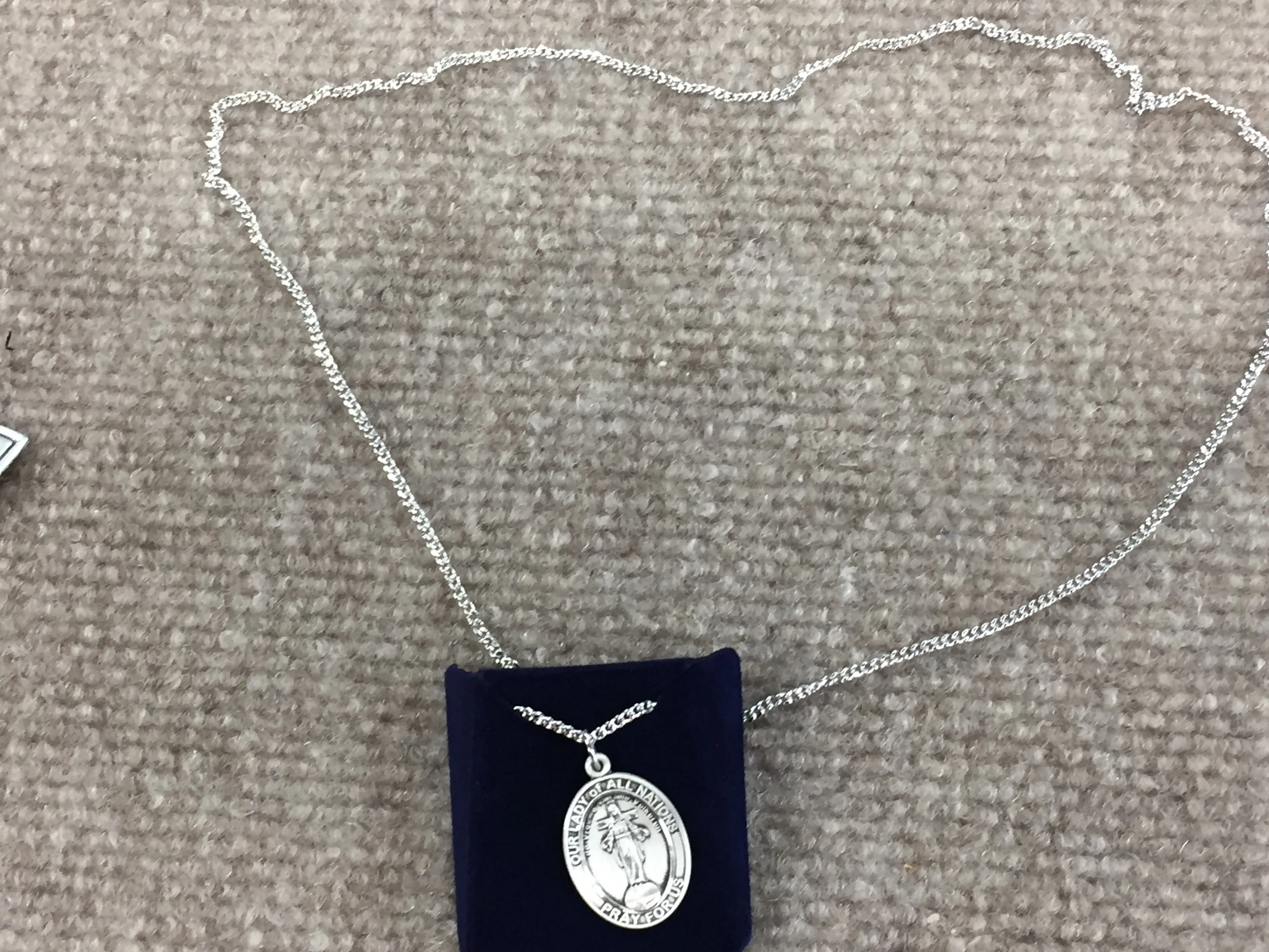 Our Lady Of All Nations Silver Pendant And Chain